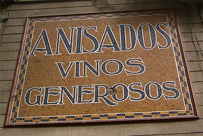 Anisados Vinos Generosos - shop sign Barcelona